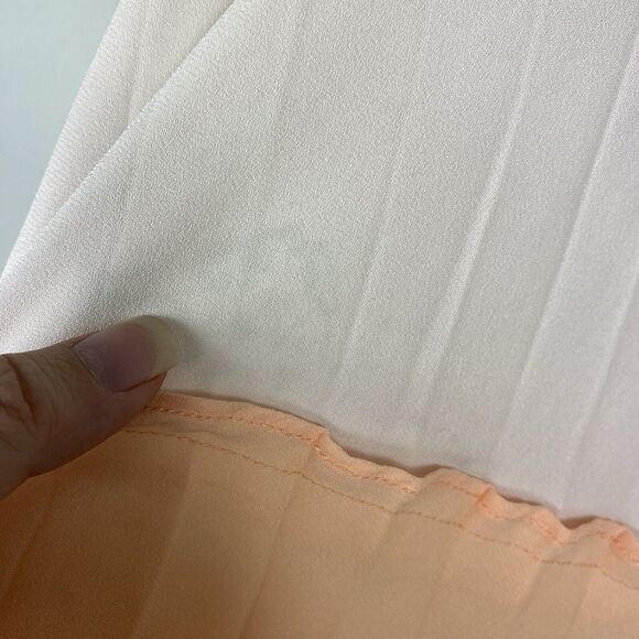 Tome Mini Dress Small Colorblock Pleated V-Neck Sleeveless Balletcore DAMAGE - Picture 4 of 10